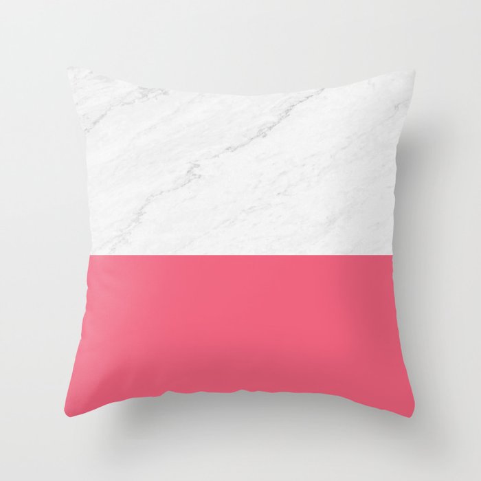 Marble And Pink Throw Pillow by ARTbyJWP | society6.com