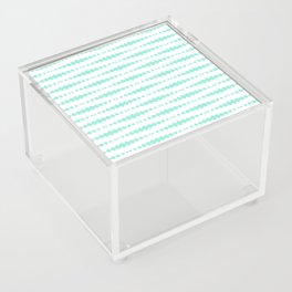 Mint Blue Geometric Horizontal Striped Pattern Acrylic Box