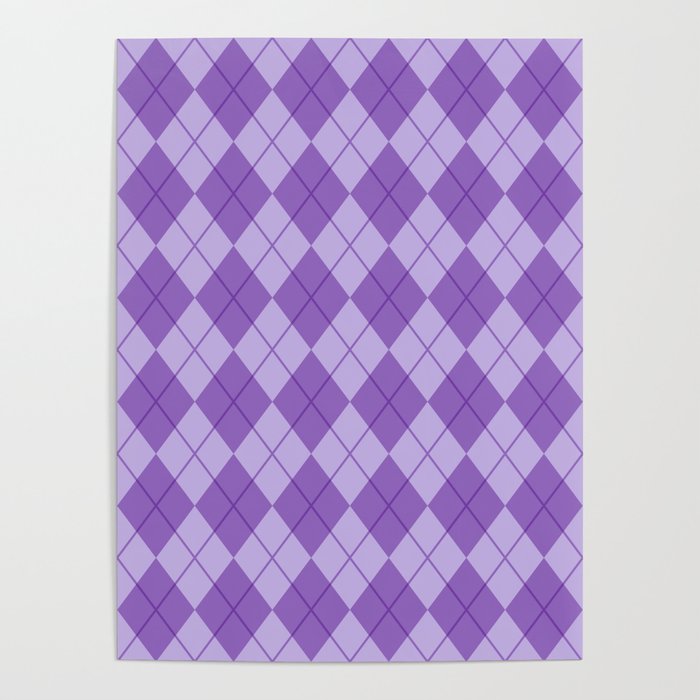 Purple Seamless Argyle Pattern Poster