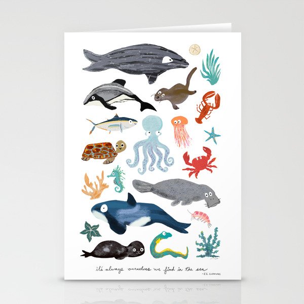 Sea Change: Ocean Animals Stationery Cards