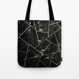 Black Marble Gold Geometric Glam #1 #geo #decor #art #society6 Tote Bag
