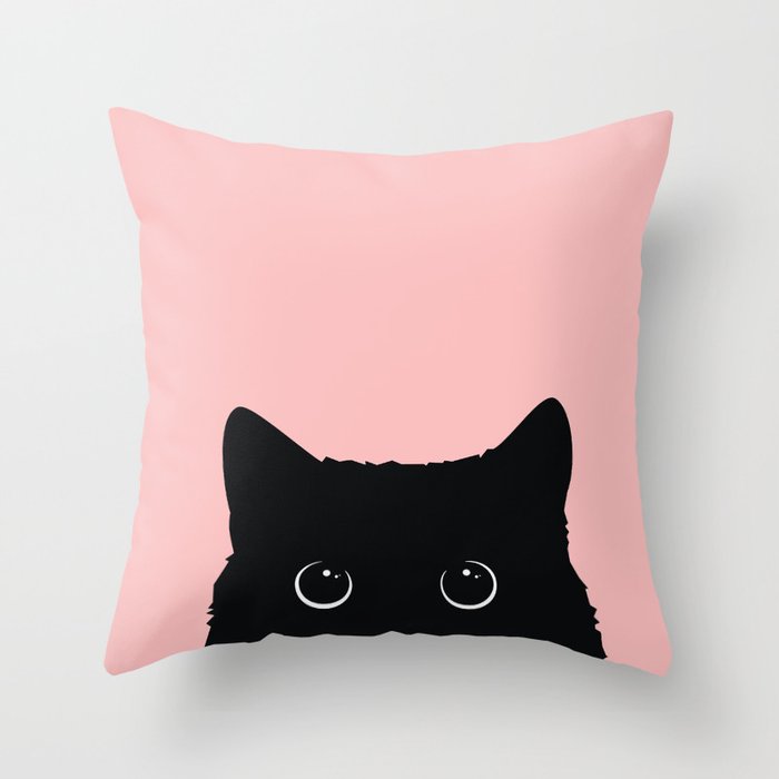 Black Cat Throw Pillow by vitor7costa 