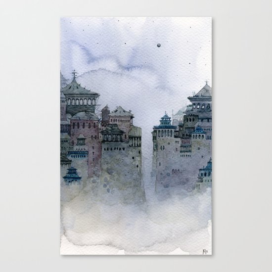 grey moon Canvas Print