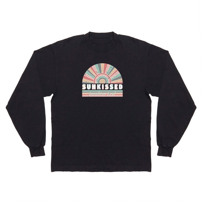 Sunkissed - Sunshine Soul - Vintage Retro Rainbow Sun Long Sleeve T Shirt