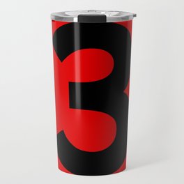 Number 3 (Black & Red) Travel Mug