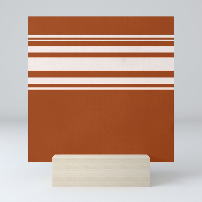 Retro orange stripes 3 Mini Art Print