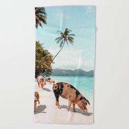 Pig Beach 1 Beach Towel