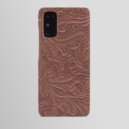 Chocolate Brown Tooled Leather Android Case