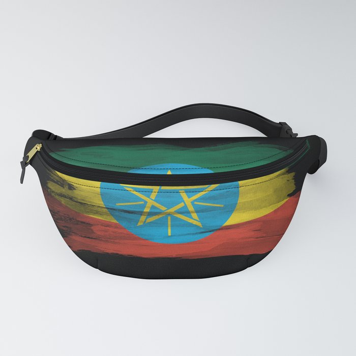 Ethiopia flag brush stroke, national flag Fanny Pack