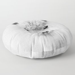 Llama - Black & White Floor Pillow