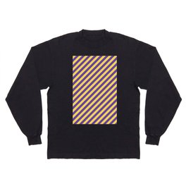 Yellow Lines and Purple background Long Sleeve T-shirt