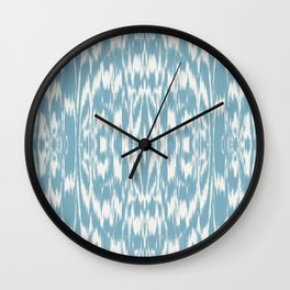 Ikat: Light Blue Ivory Wall Clock