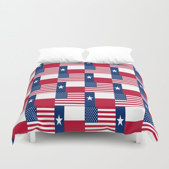 Mix Of Flag Usa And Texas Duvet Cover By Oldking Society6