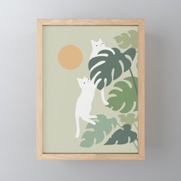 Cat and Plant 42 Framed Mini Art Print