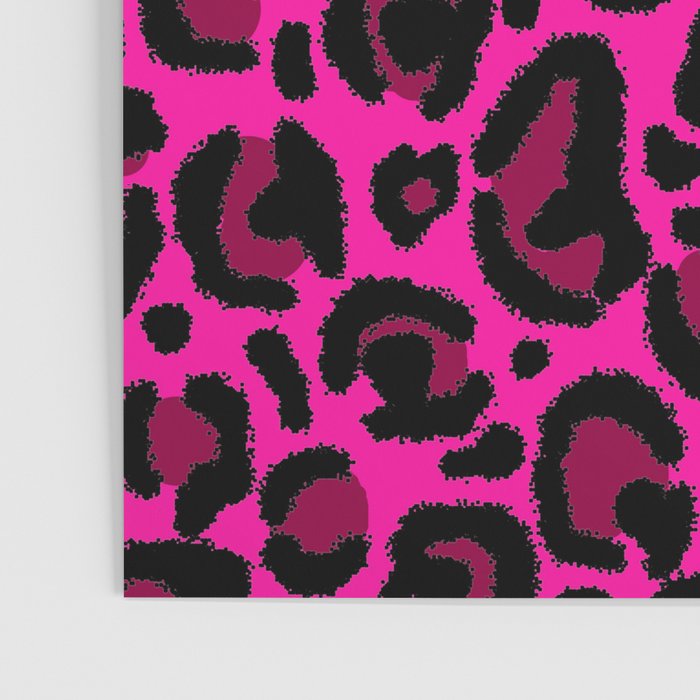 Hot Pink Leopard Print y2k Aesthetic Art Print by Julie Erin Designs