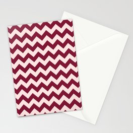 Dark Red and Light Pink Chevrons Stationery Card