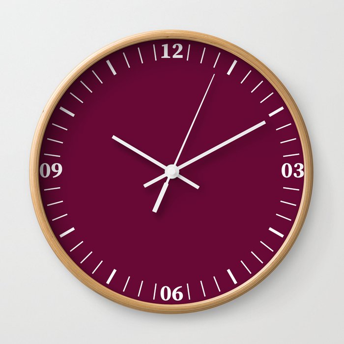 VERY BERY SOLID COLOR. Plain Burgundy Wall Clock