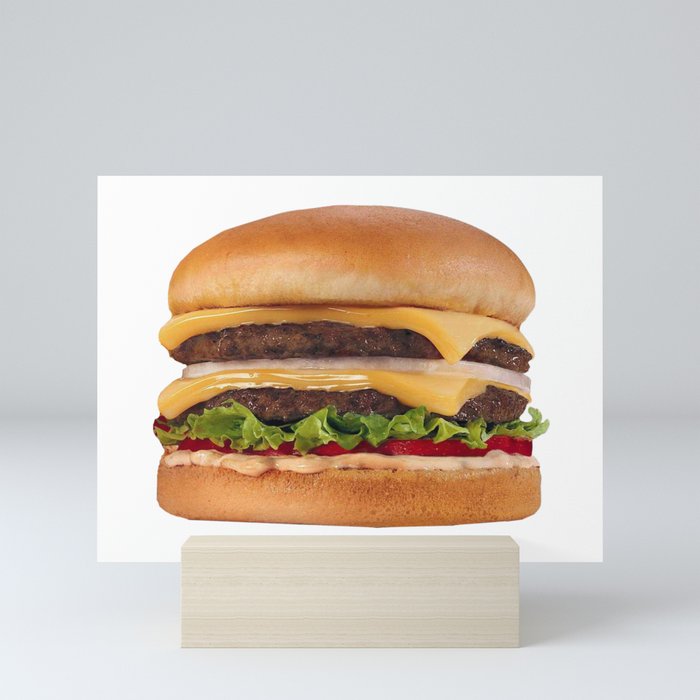 Hamburger - Double Double Cheeseburger,  with lettuce and Onions Mini Art Print