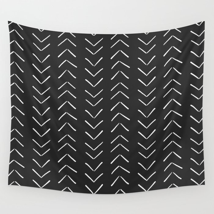 Boho Big Arrows in Black and White Wall Tapestry