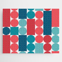 Circles and lines (pink and blue) (1/8) Jigsaw Puzzle