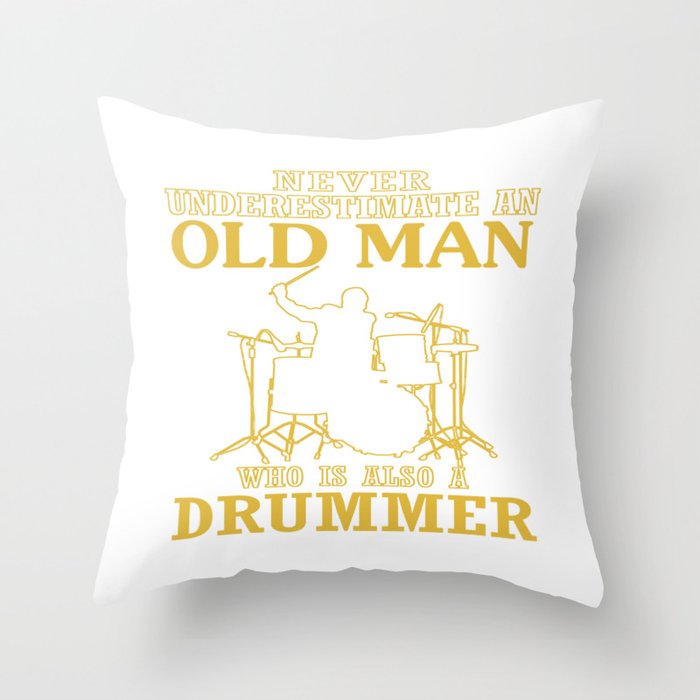 Old Man - A Drummer Throw Pillow