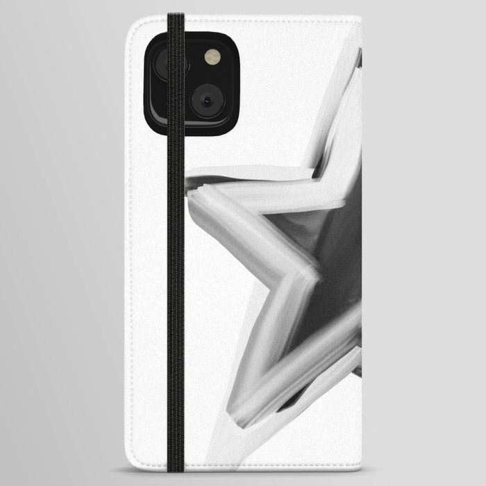 Star White. Painted 80's retro style. iPhone Wallet Case