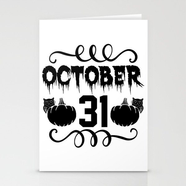 October 31 Halloween Stationery Cards