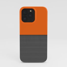 Half thin striped orange iPhone Case
