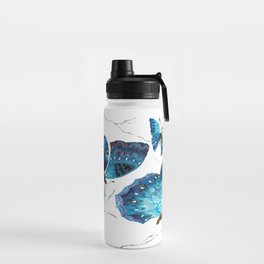 Aesthetic blue butterflies Water Bottle