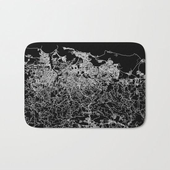 san juan map porto rico Bath Mat