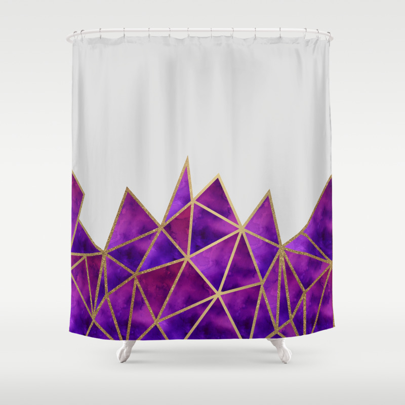 Purple Gold Geometric Shower Curtain By Tanyalegere Society6