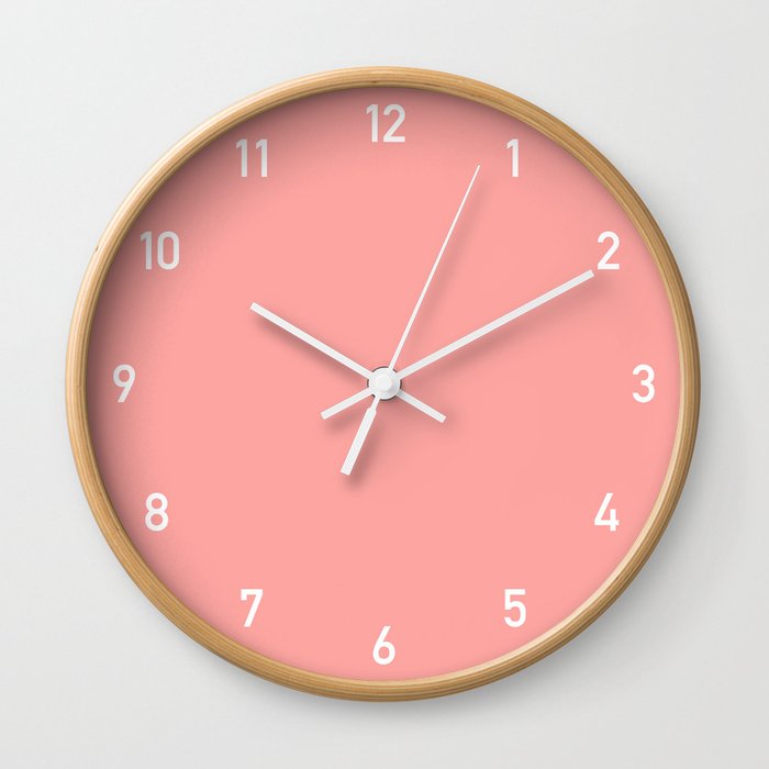 Clock numbers coral Wall Clock