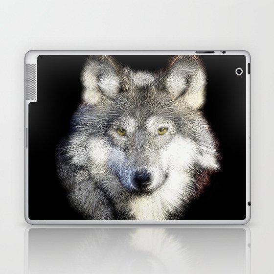 Spiked Gray Wolf Laptop & iPad Skin