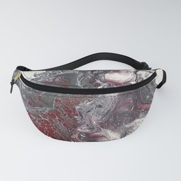 Red, Grey, Black and White Burst Fanny Pack