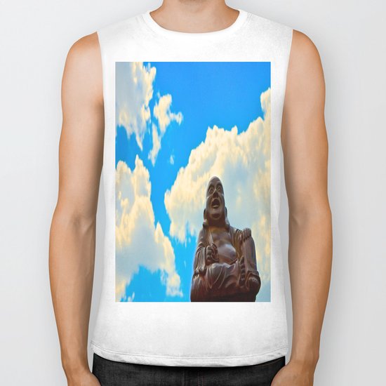 Happy Buddha on a Beautiful Day Biker Tank