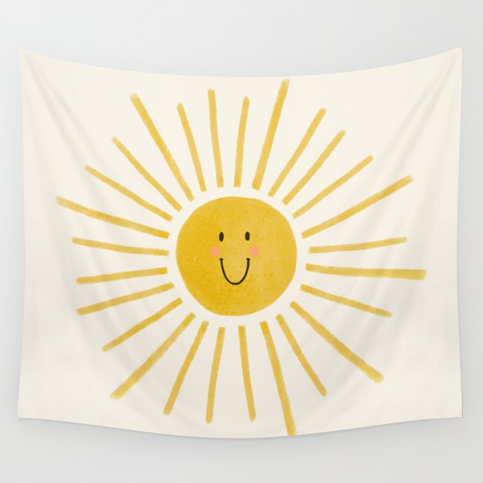 Smiley Sunshine Wall Tapestry