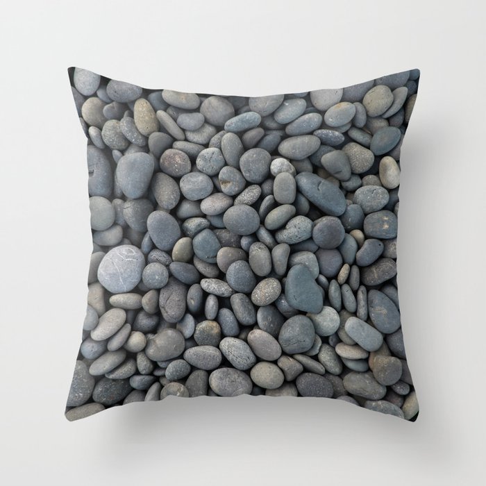 Gray pebbles Throw Pillow