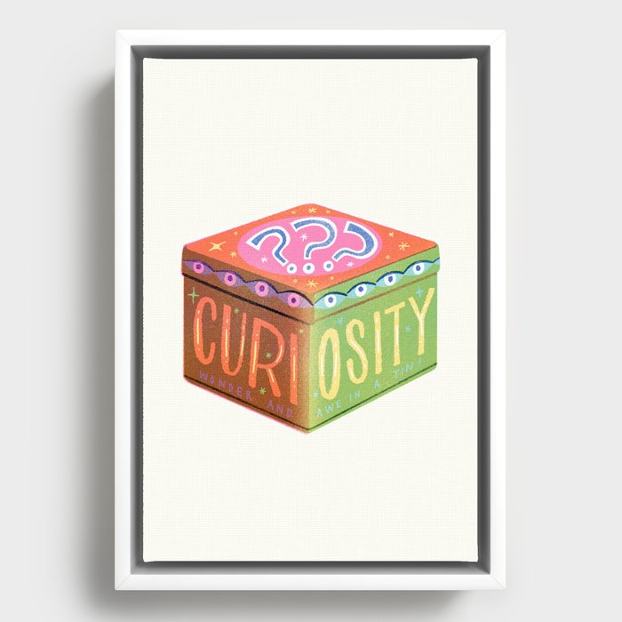 Self Care Spring Retro Tin Can Curiosity Framed Canvas