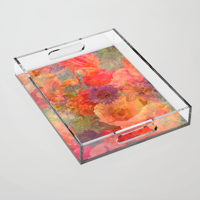 Floral Symphony Acrylic Tray