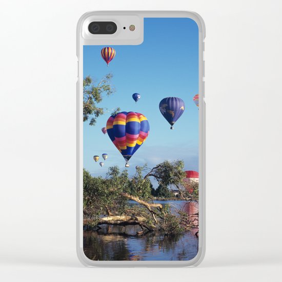 Hot air balloon scene Clear iPhone Case
