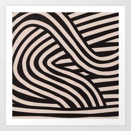 Black tribal stripe pattern Art Print