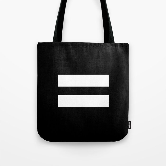 Equal Sign (White & Black) Tote Bag
