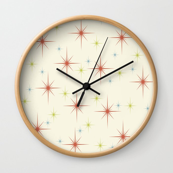 Mid Century Modern Stars 1950s Colors Wall Clock