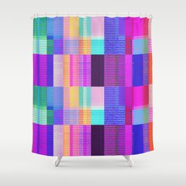 Abstract Glitch Art Shower Curtain