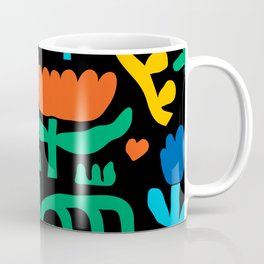 Flower power - black Coffee Mug | Colorfulflowers, Floralpattern, Cuteflowers, Gardenpattern, Colorfulpattern, Minimalistflowers, Painting, Gardenart, Flowerpattern, Abstractflowers 