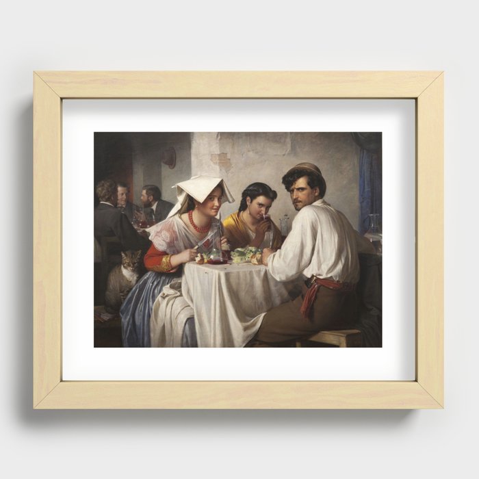 In a Roman Osteria, by Carl Bloch. Recessed Framed Print