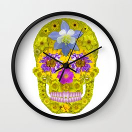 Flower Skull 3 Wall Clock