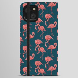 Living coral flamingo pattern  iPhone Wallet Case