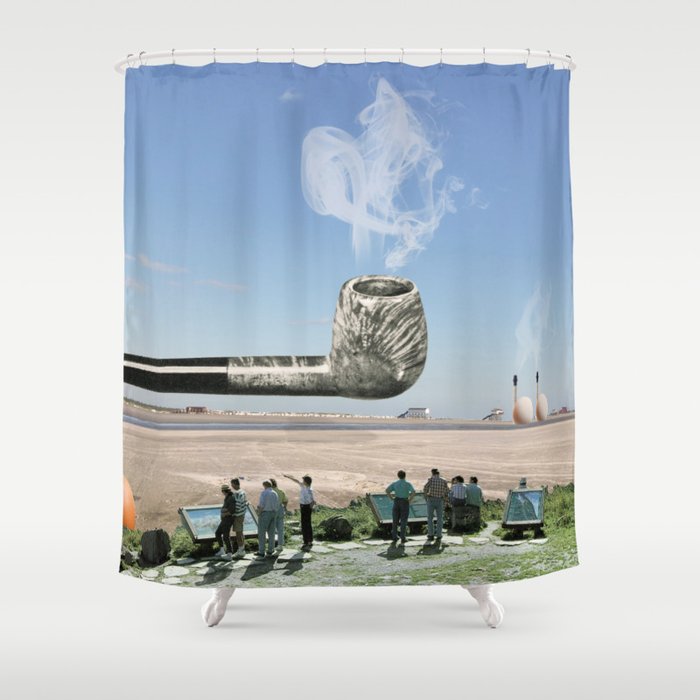 atmosphere · smoke the future in the pipe Shower Curtain