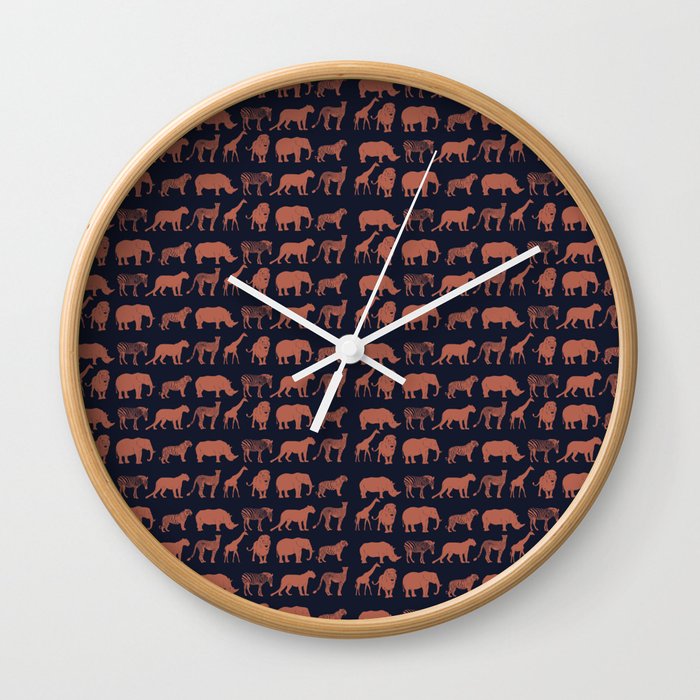 Safari (dusk on navy) Wall Clock